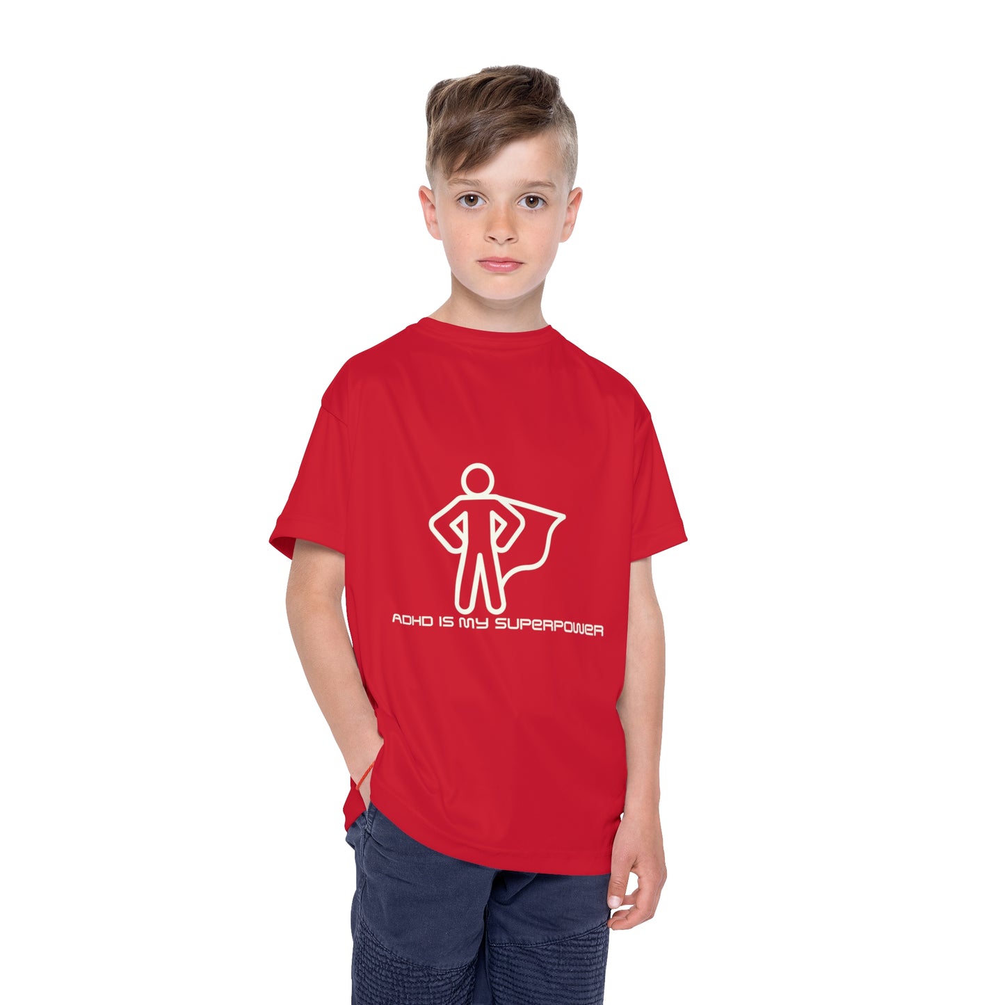 ADHD Is My Superpower Screaming Person Kids Sports Shirt (AOP)