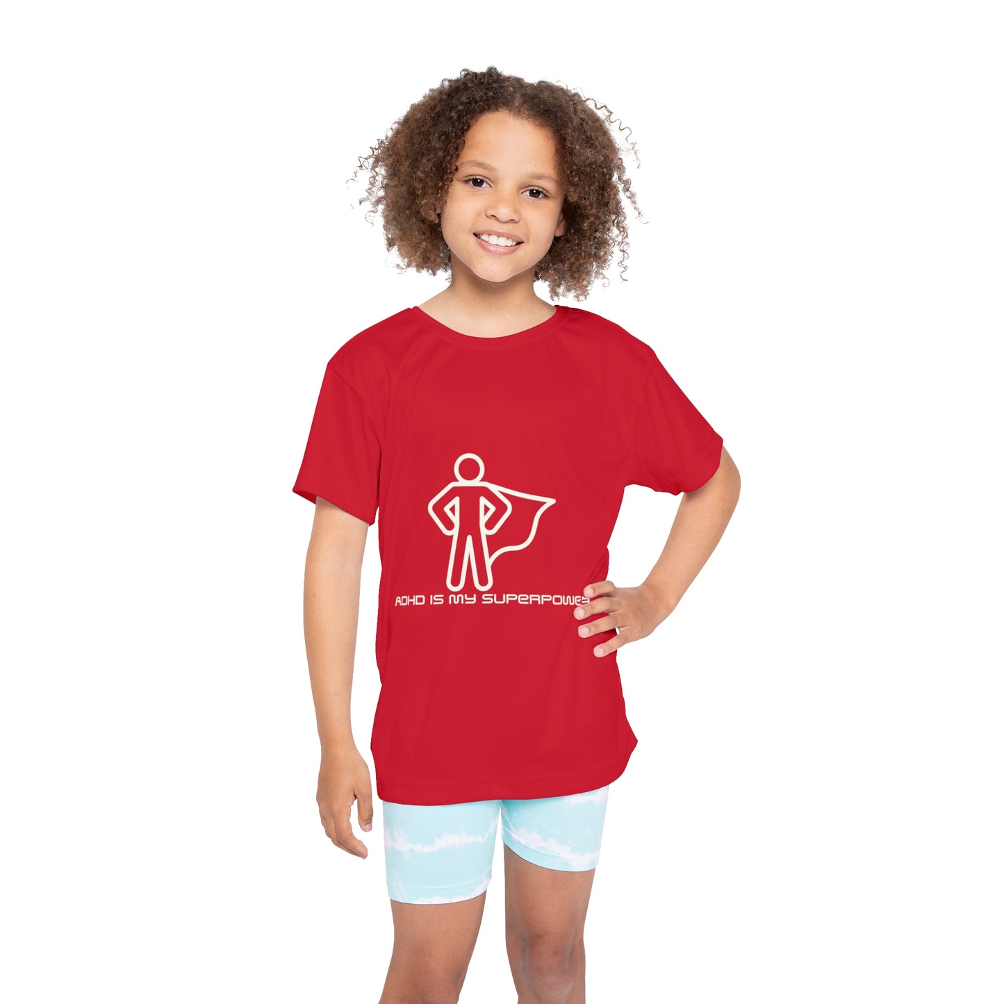 ADHD Is My Superpower Screaming Person Kids Sports Shirt (AOP)