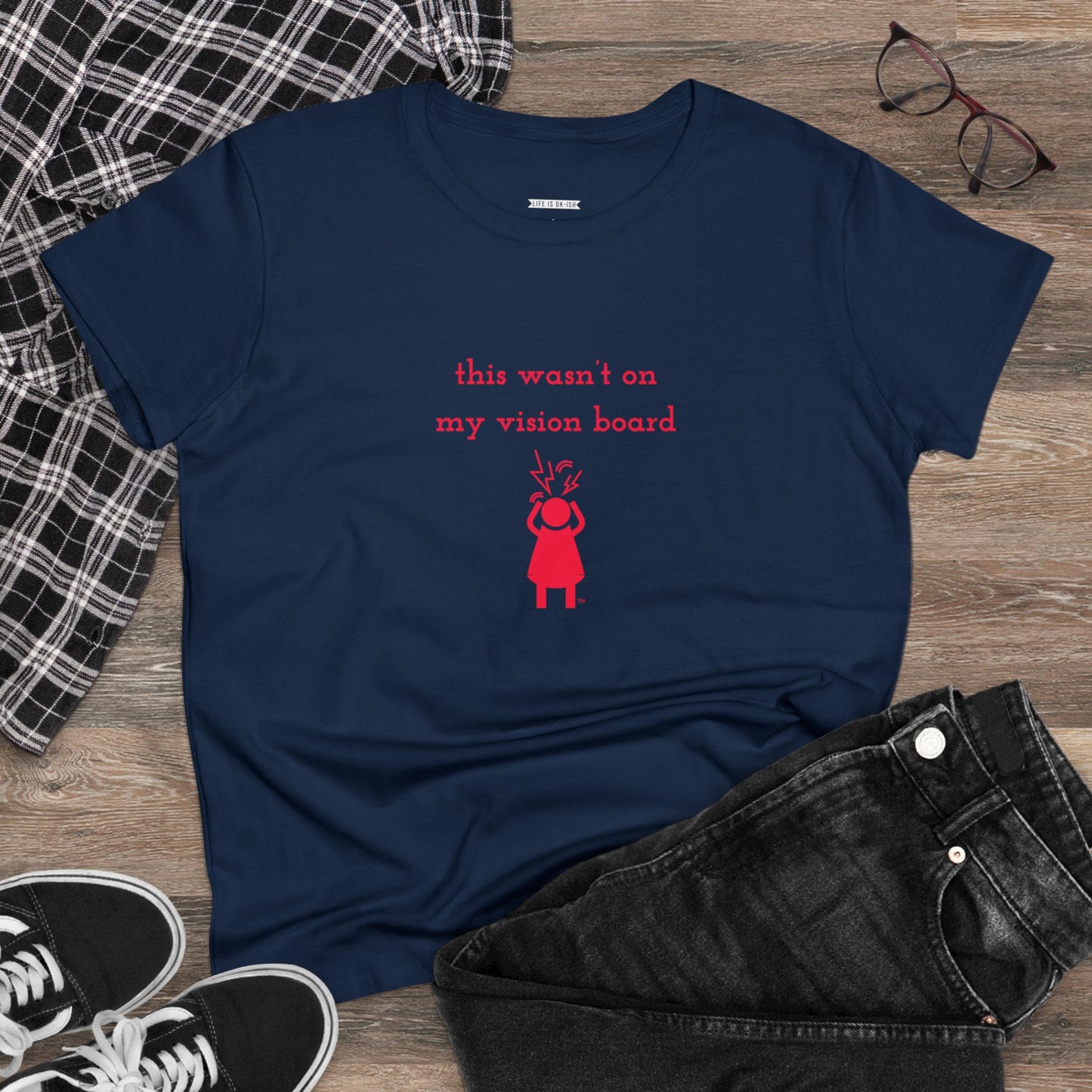 This Wasn't On My Vision Board Screaming Woman Midweight Cotton Tee