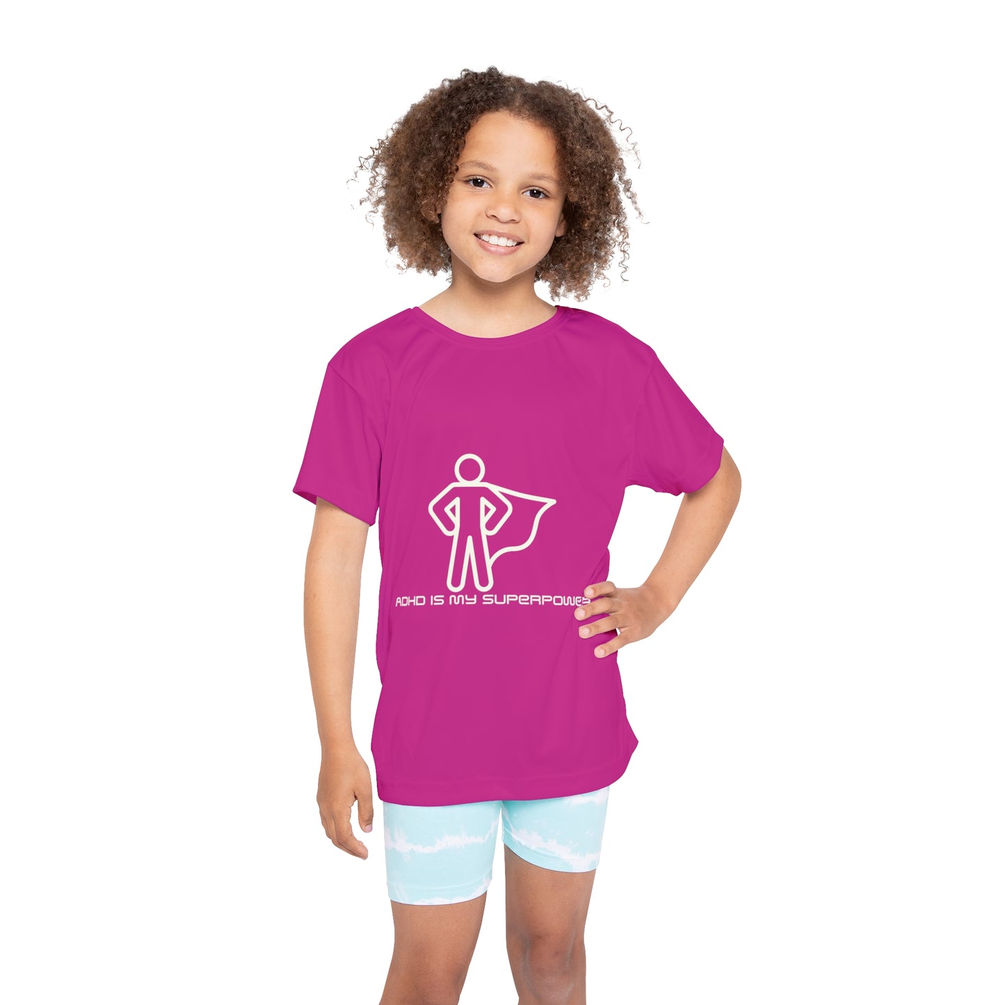 ADHD Is My Superpower Screaming Person Kids Sports Shirt (AOP)