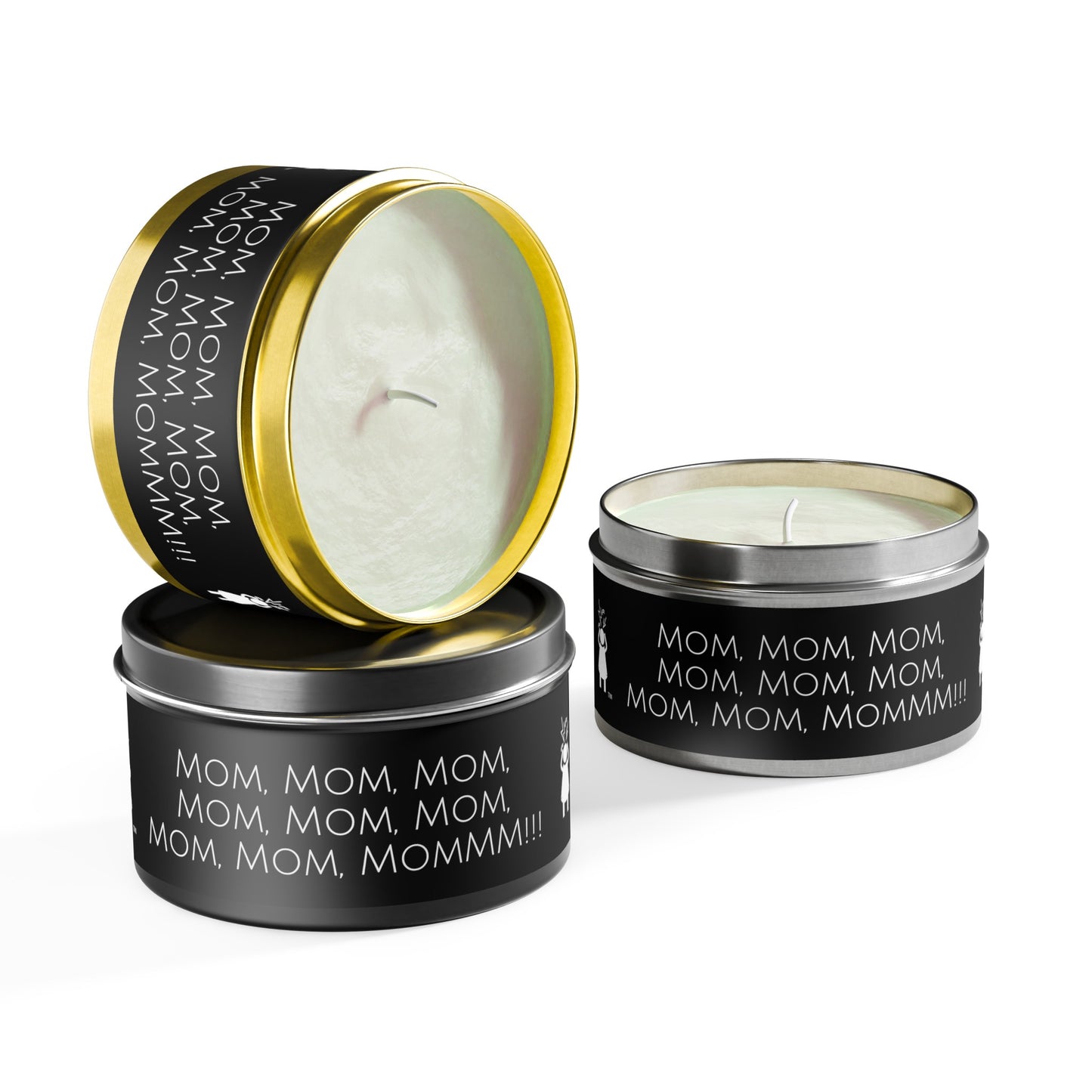 Mom, Mom, Mom, Mom Screaming Woman Tin Candles