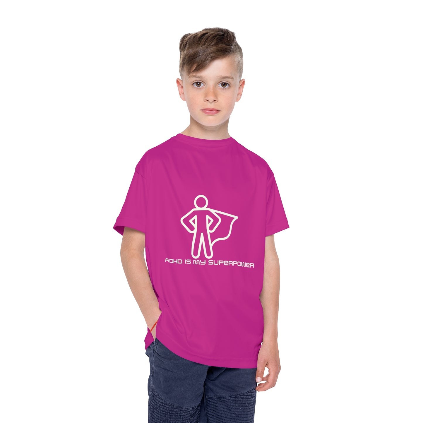 ADHD Is My Superpower Screaming Person Kids Sports Shirt (AOP)
