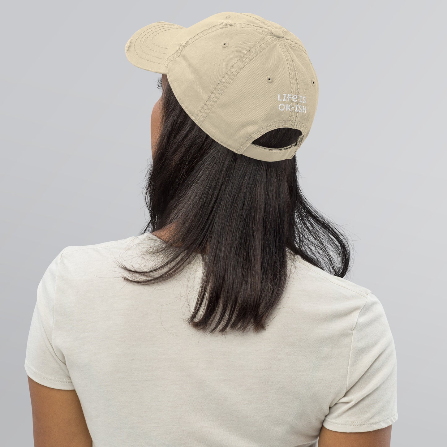 Screaming Woman Embroidered Distressed Cap