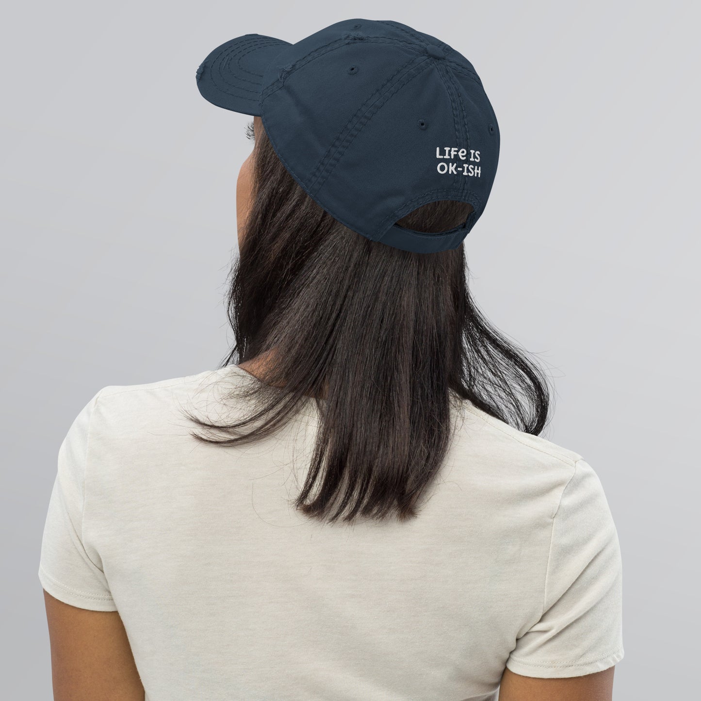 Screaming Woman Embroidered Distressed Cap