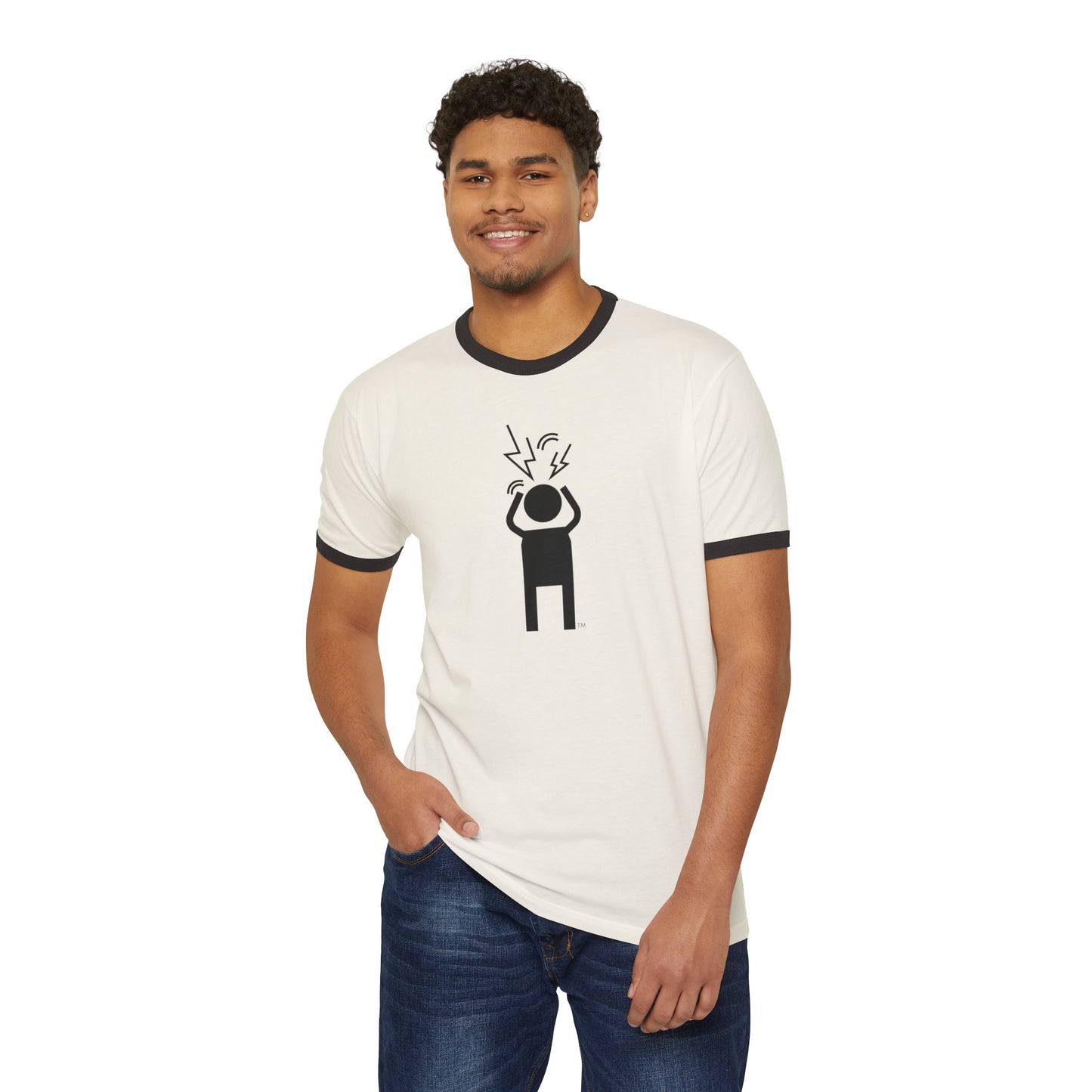 Screaming Person Unisex Cotton Ringer T-Shirt