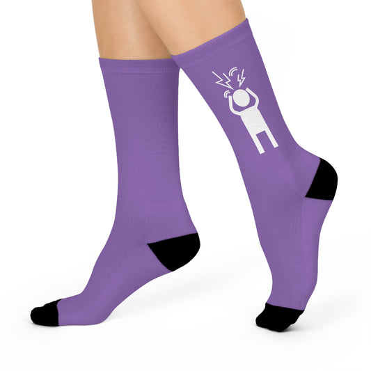 Screaming Person Cushioned Crew Socks in Lavender