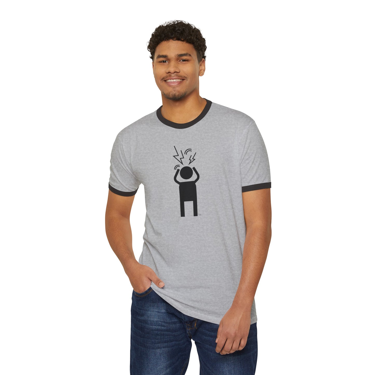 Screaming Person Unisex Cotton Ringer T-Shirt