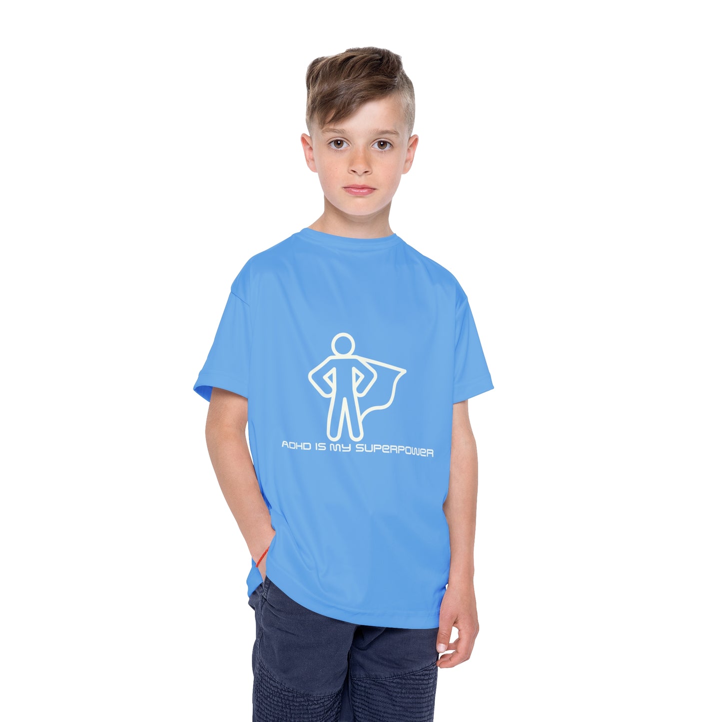 ADHD Is My Superpower Screaming Person Kids Sports Shirt (AOP)