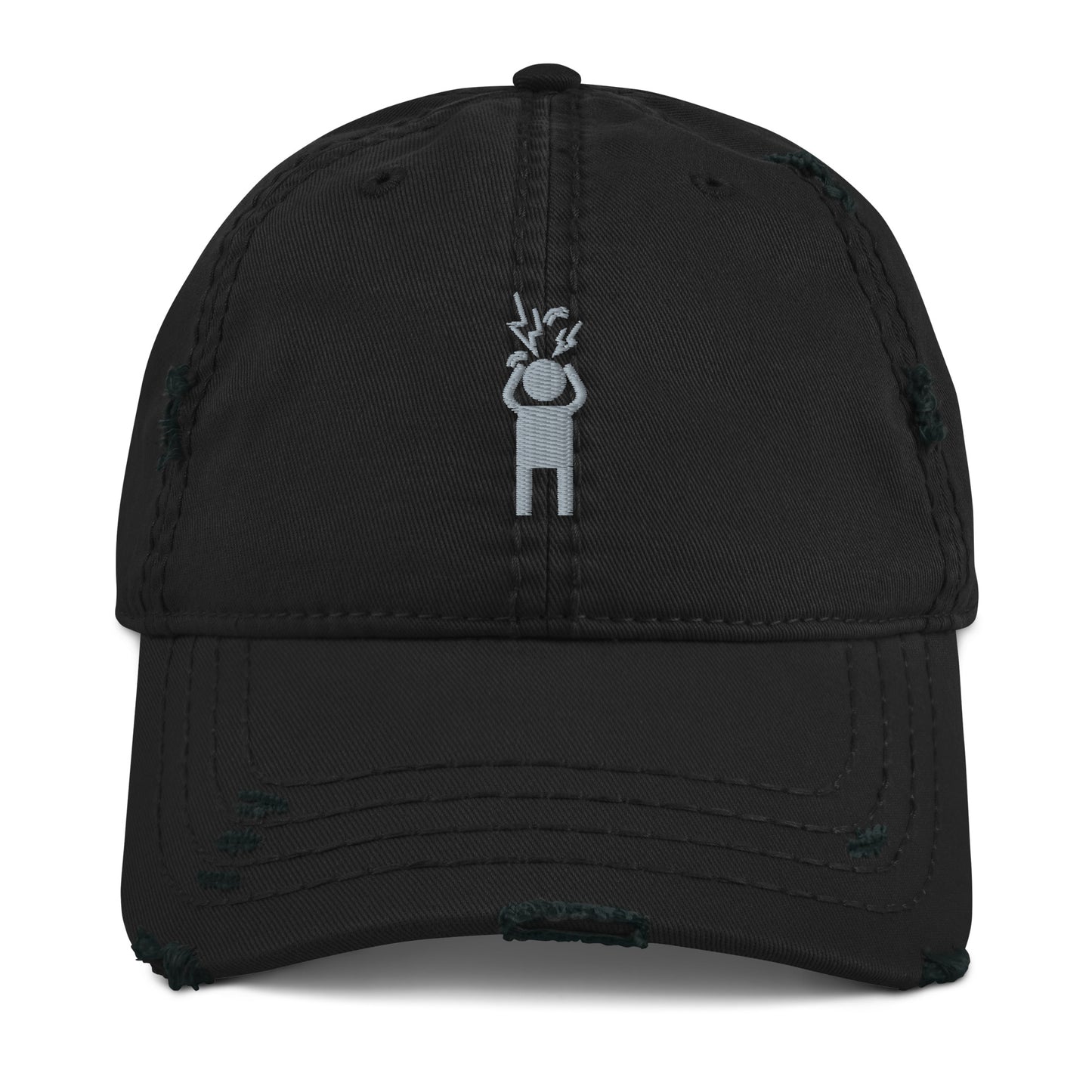 Screaming Person Embroidered Distressed Hat