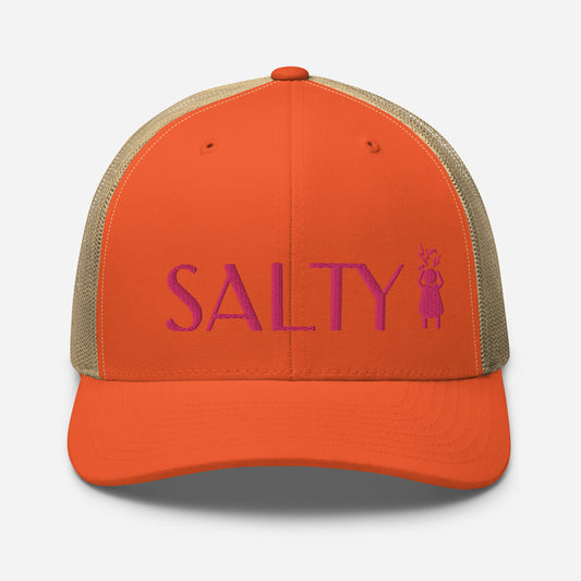 Salty Screaming Woman Embroidered Trucker Cap